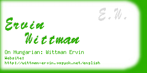 ervin wittman business card